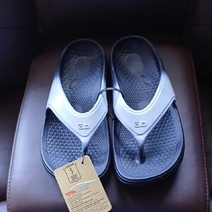 Men's Black and Gray Loafers by Total